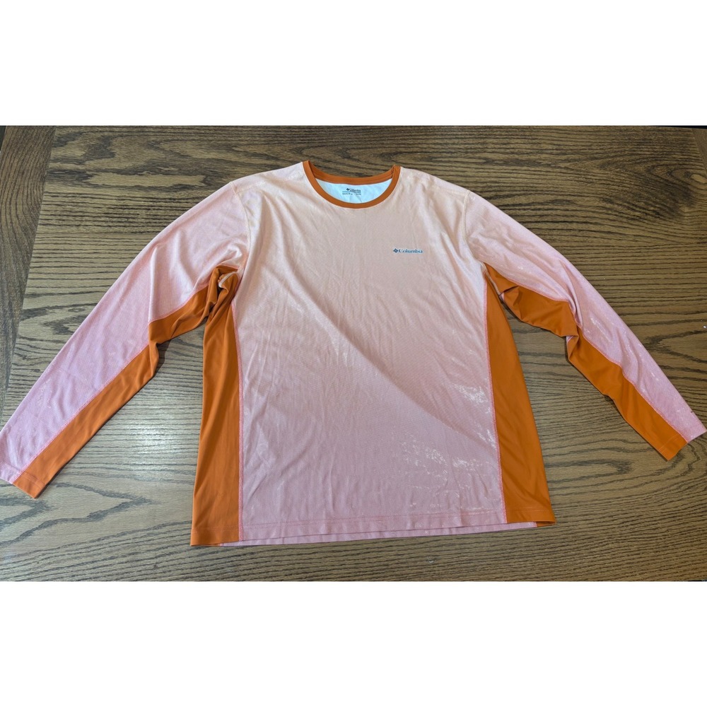 Columbia PFG Omni-Freeze Zero Long Sleeve Shirt Mens XL Orange Peach AM0189